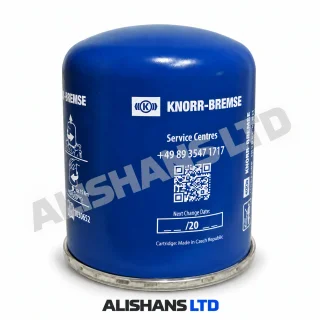 Blue Knorr-Bremse II40100F air dryer cartridge with ALISHANS LTD watermark