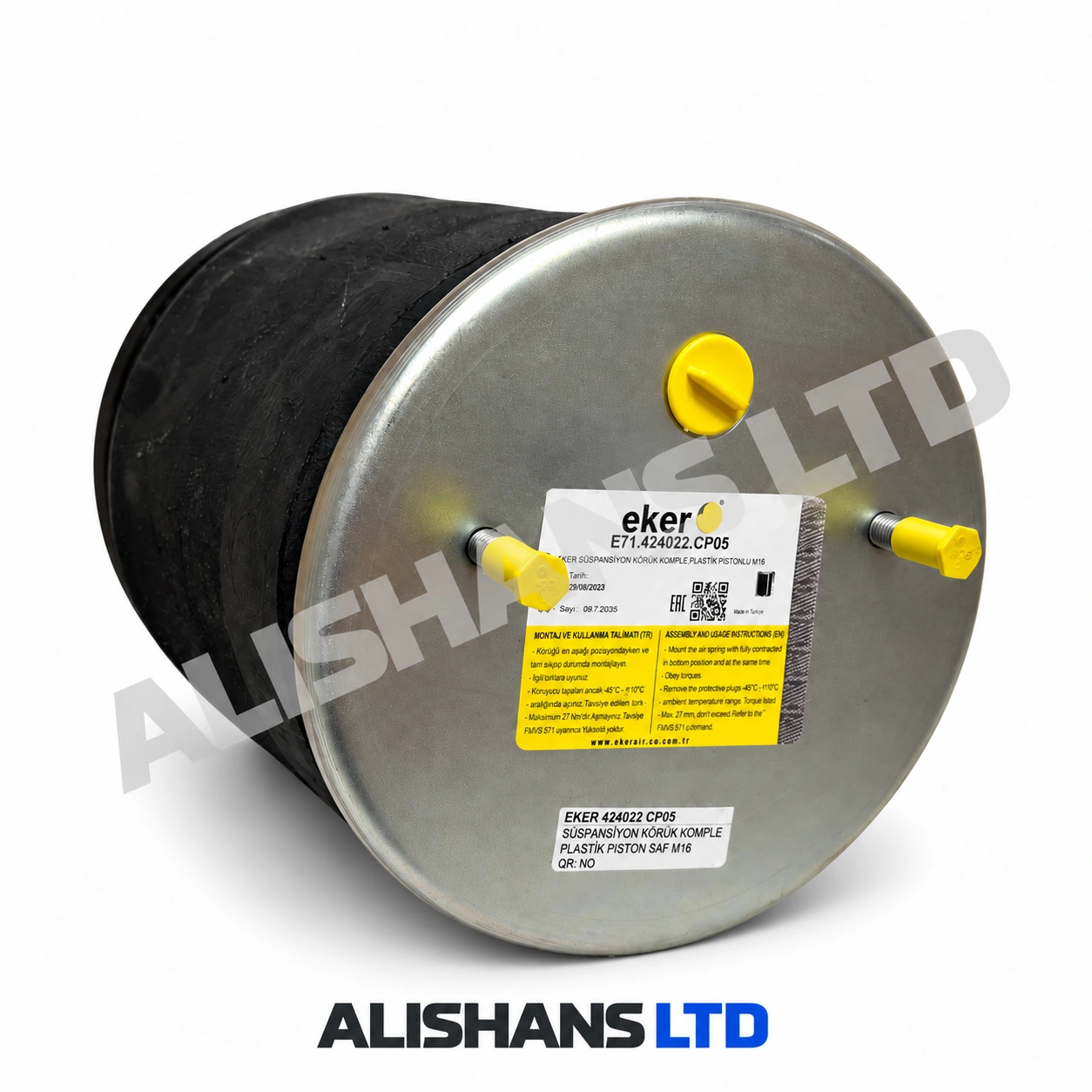 EKER ET.424022.CP05 სრული პნევმობალონი — ეტიკეტი და ზედა შეერთებები, ALISHANS LTD-ის წყლის ნიშნით