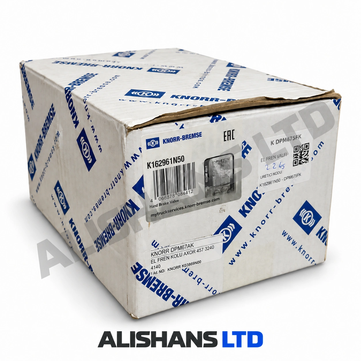 K162961N50 üretici etiketli Knorr-Bremse el fren valfi kutusu, ALISHANS LTD filigranlı