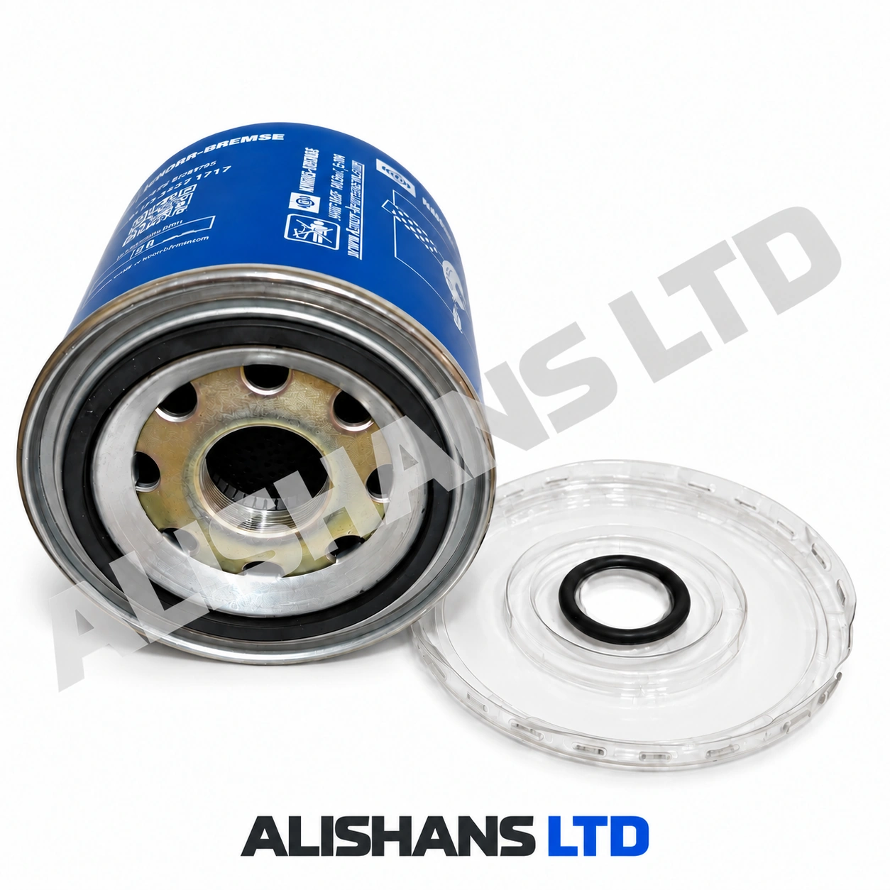 Knorr-Bremse II40100F cartridge base connection and sealing detail with ALISHANS LTD watermark